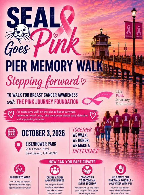 Seal Goes Pink Pier Memory Walk Flyer